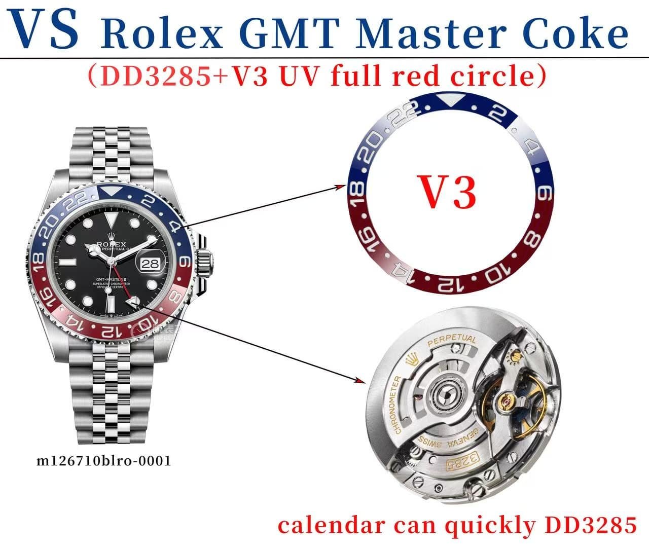 Rolex GMT Master II DD3285 Movement VSF